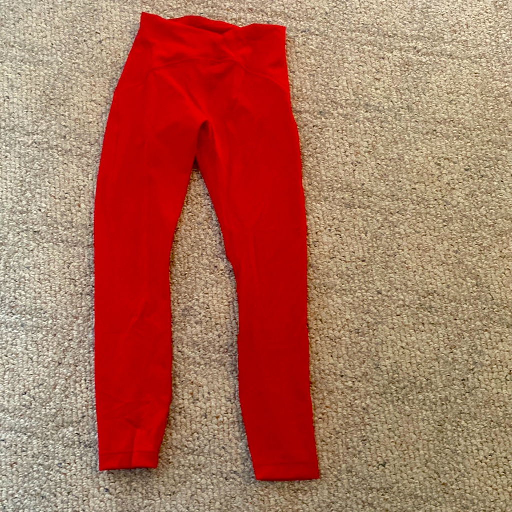 Size Four Lululemon Leggings Color Red Condition Excellent